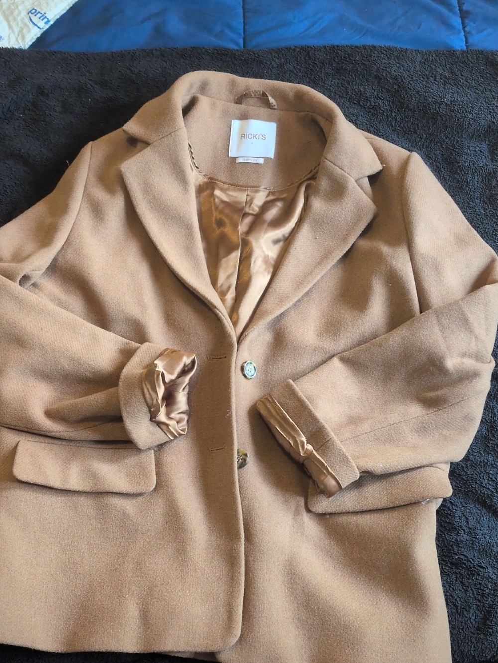 Ricki's Camel Single-Breasted Wool-Blend Blazer
